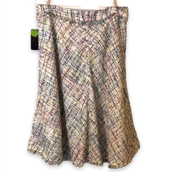 WORTHINGTON Skirt Multi Color with Fringe Lined Womens Size 14 - Picture 1 of 9